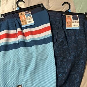 Men's large Blue Striped and Patterned Swim Trunks - nwt